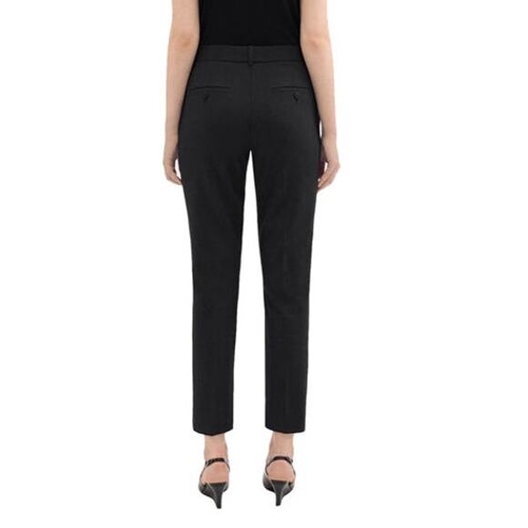 Theory Women's Treeca Wool Cropped Pant Slim Fit Straight Leg Black Size 4 - Picture 2 of 7